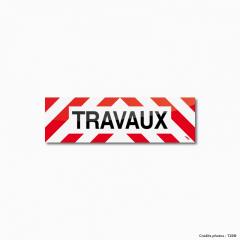 Bandeau de signalisation "TRAVAUX" - Rouge/Blanc - Classes A et B - Zebraflex® par T2S®